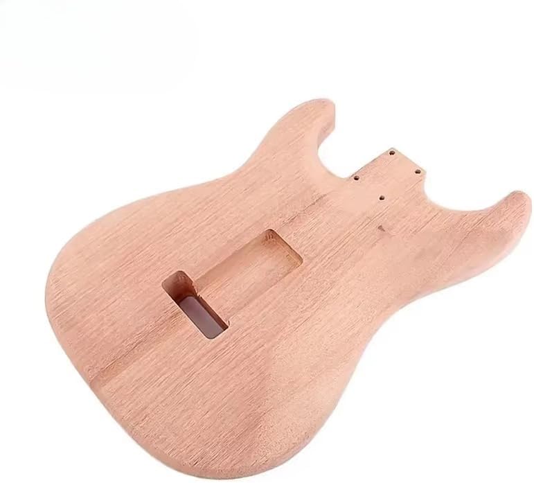 Unfinished Semi Hollow Body Electric Bass Guitar with Thin Ash Wood Body and Acoustic Neck Design, DIY Style Instrument Body for Custom Assembly Studio Upgrade and Performance Build