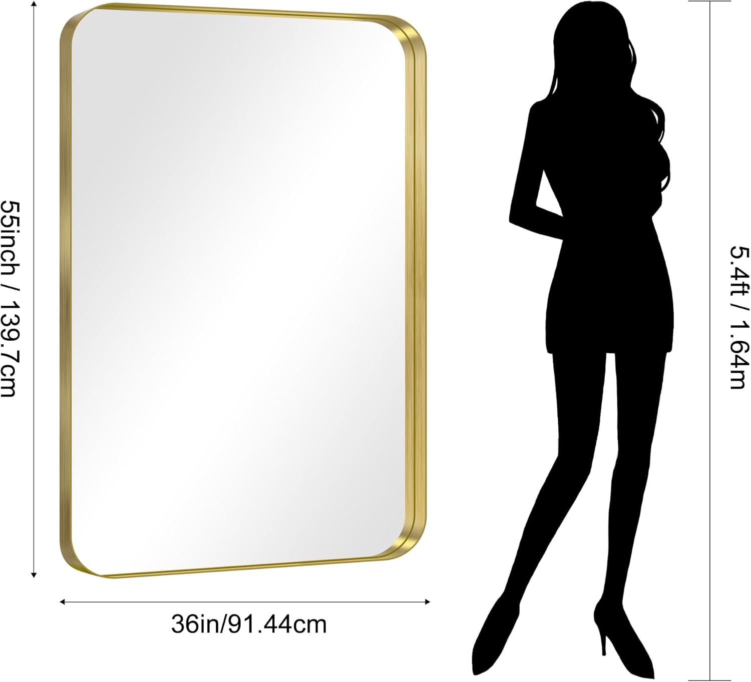 CIRCUMI Gold Bathroom Mirror, 36
