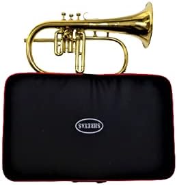 FLUGEL HORN BRASS FINISH BB PITCH W HARDCASE MP BRASS FLUGLEHORN.