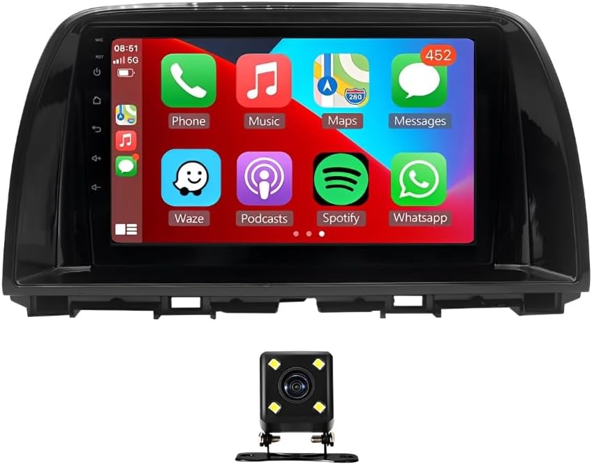 2G+32G Android 13 Car Stereo with Wireless Carplay & Android Auto, 9 Inch Touch Screen Car Radio with GPS FM Backup Camera WiFi SWC Compatible with Mazda CX5 CX-5 CX 5 2012 2013 2014 2015