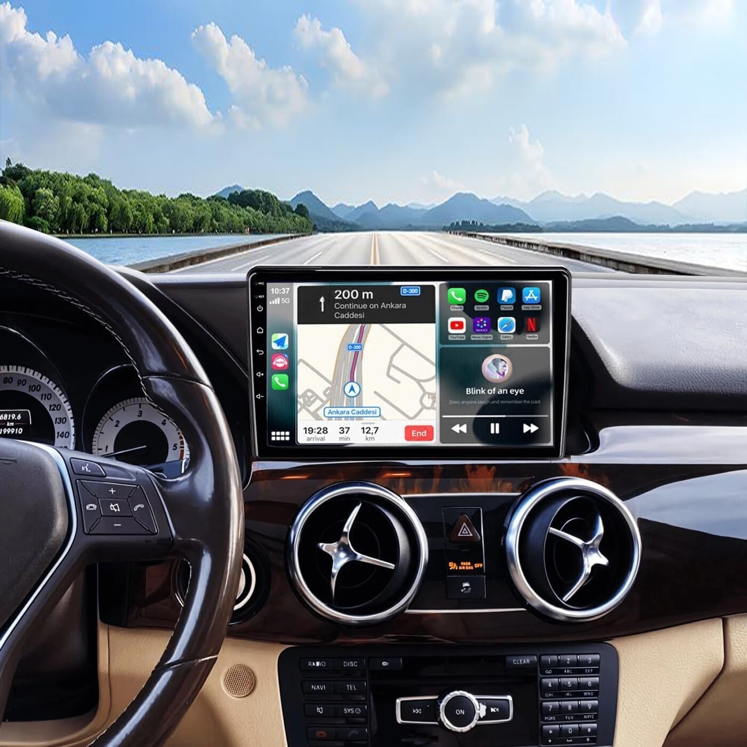 Double Din Car Stereo Radio Compatible for GLK X204 2012-2015 with CarPlay Android Auto, 9