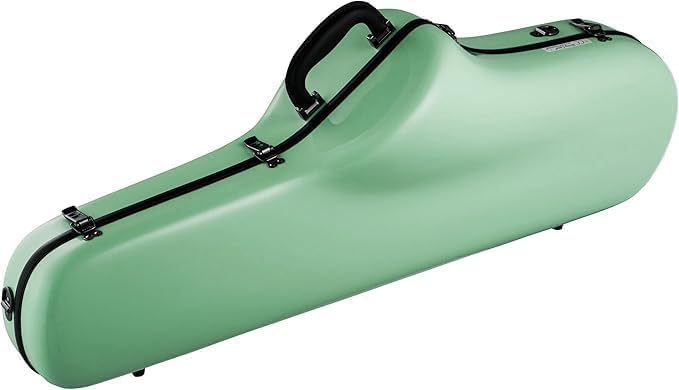 C.C. Shiny Case II for Tenor Saxophone with Satin Silver Latch & Gray Molle