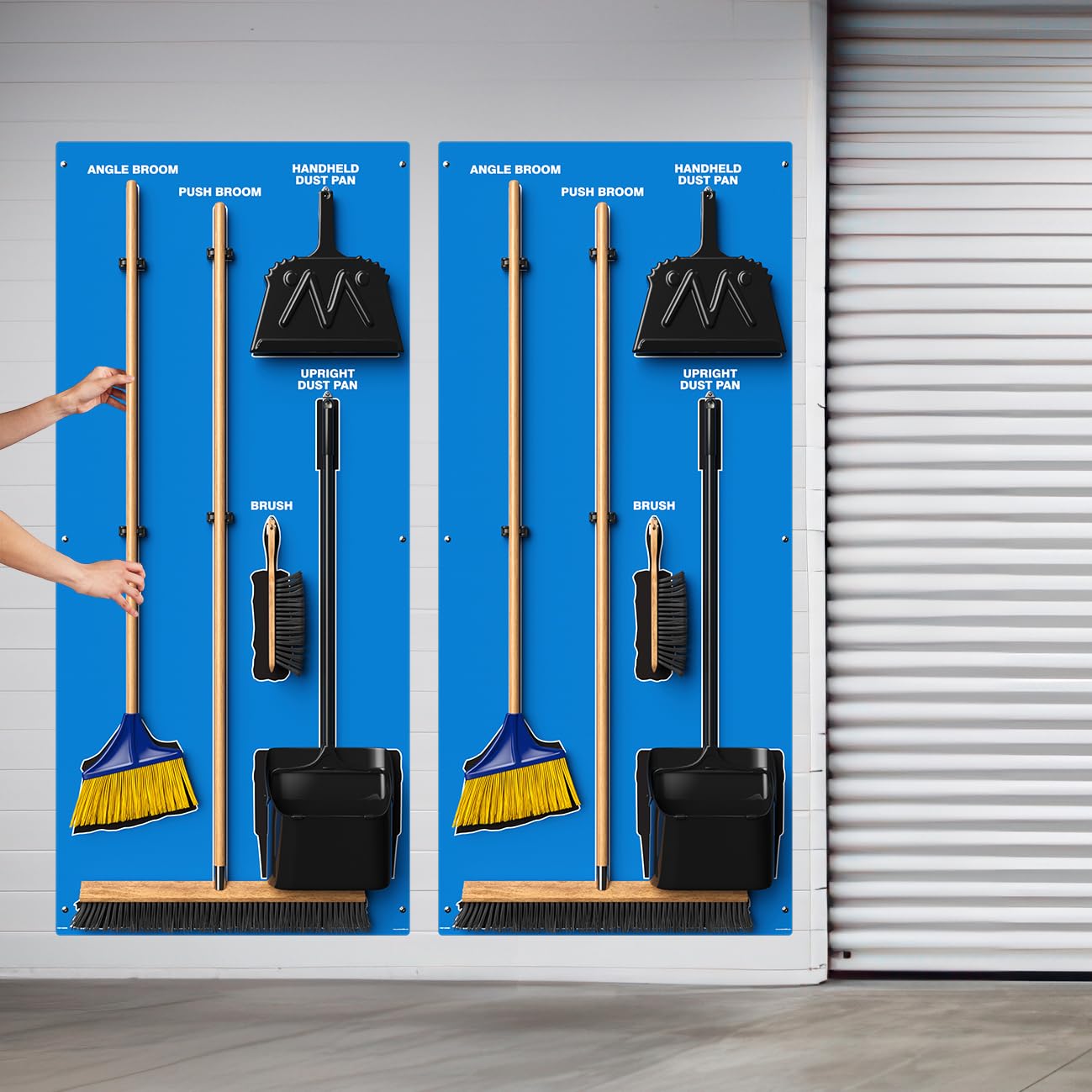 Clean & Sweep 5S Shadow Board/Wall Mount Broom Holder, 68