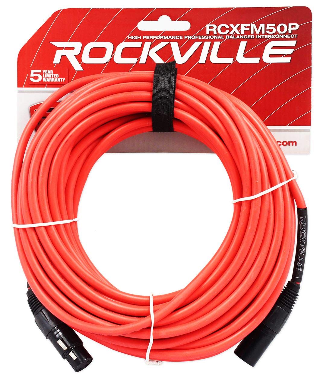 Rockville (2 RCXFM50P-B Black 50' XLR Mic/Speaker Cable Bundle with (2) RCXFM50P-BL Blue 50' XLR Mic/Speaker Cable, (2) RCXFM50P-R Red 50' XLR Mic/Speaker Cable (6 Items)