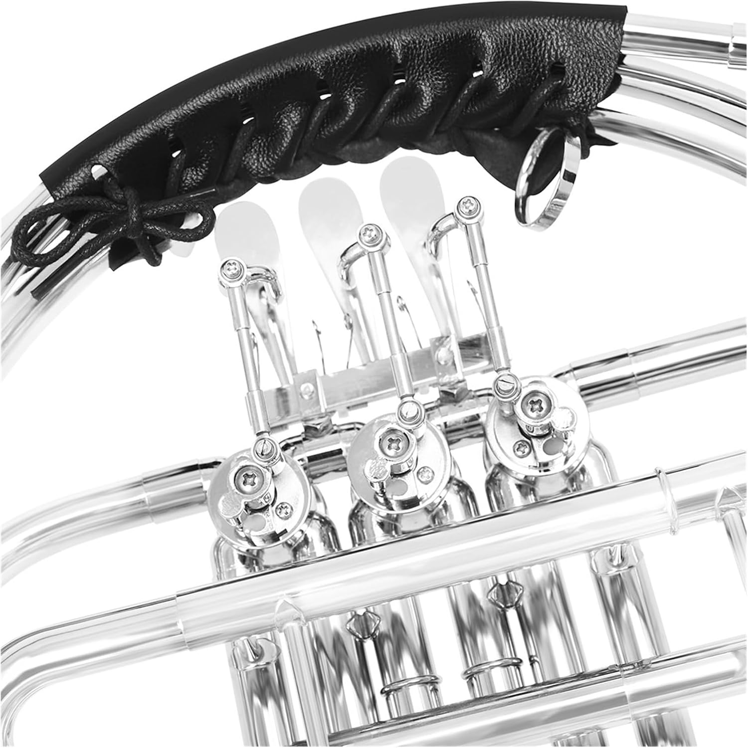 Nickel plated B flat French horn flat 3 keys single row beginner instrument