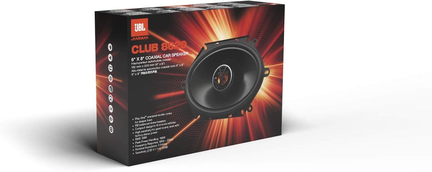 JBL CLUB 8620 5x7/6x8 2-Way Coaxial Speaker System, Black