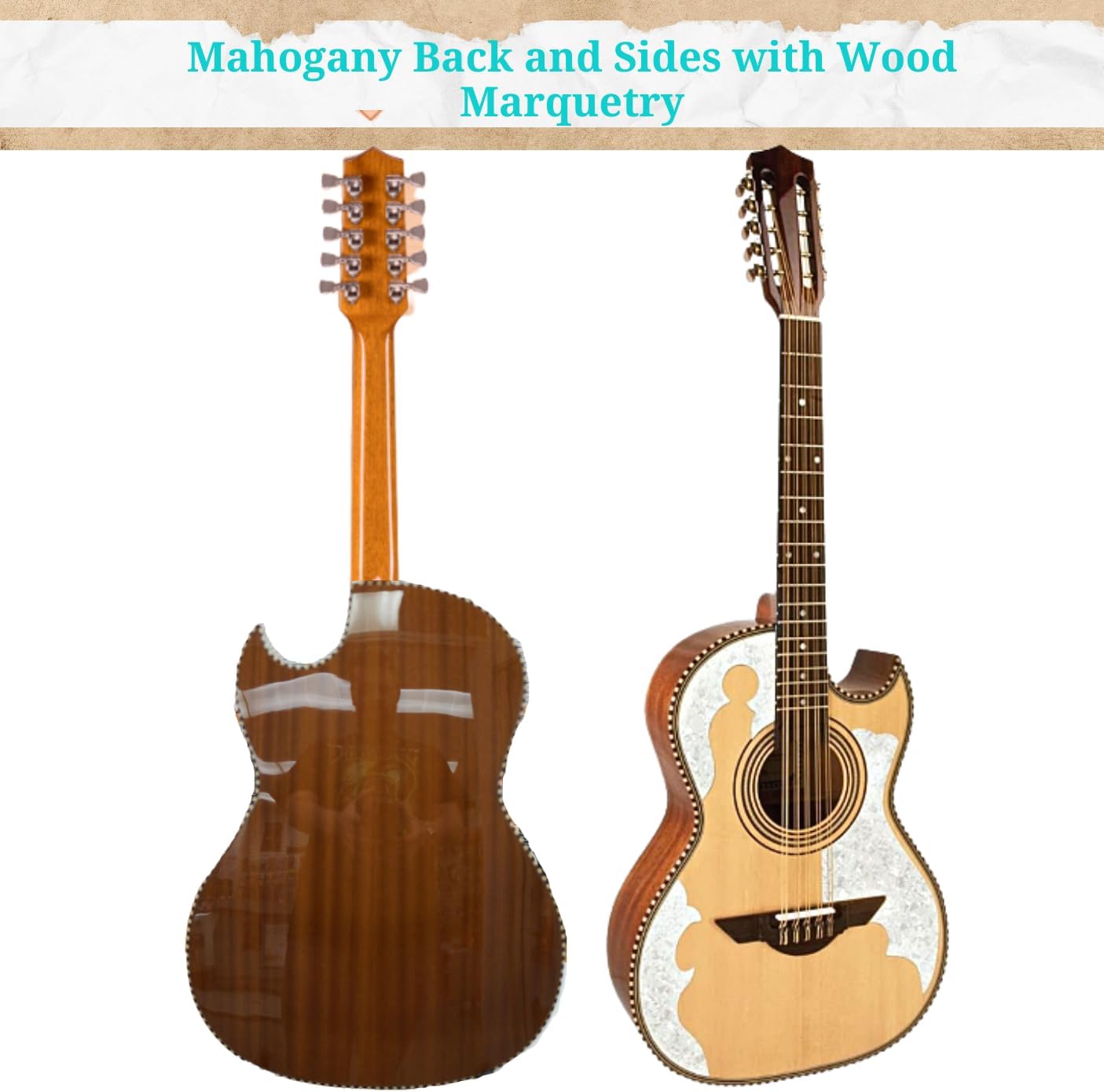 H. Jimenez LBQ4E El Patron Bajo Quinto with Pick-up, Beige