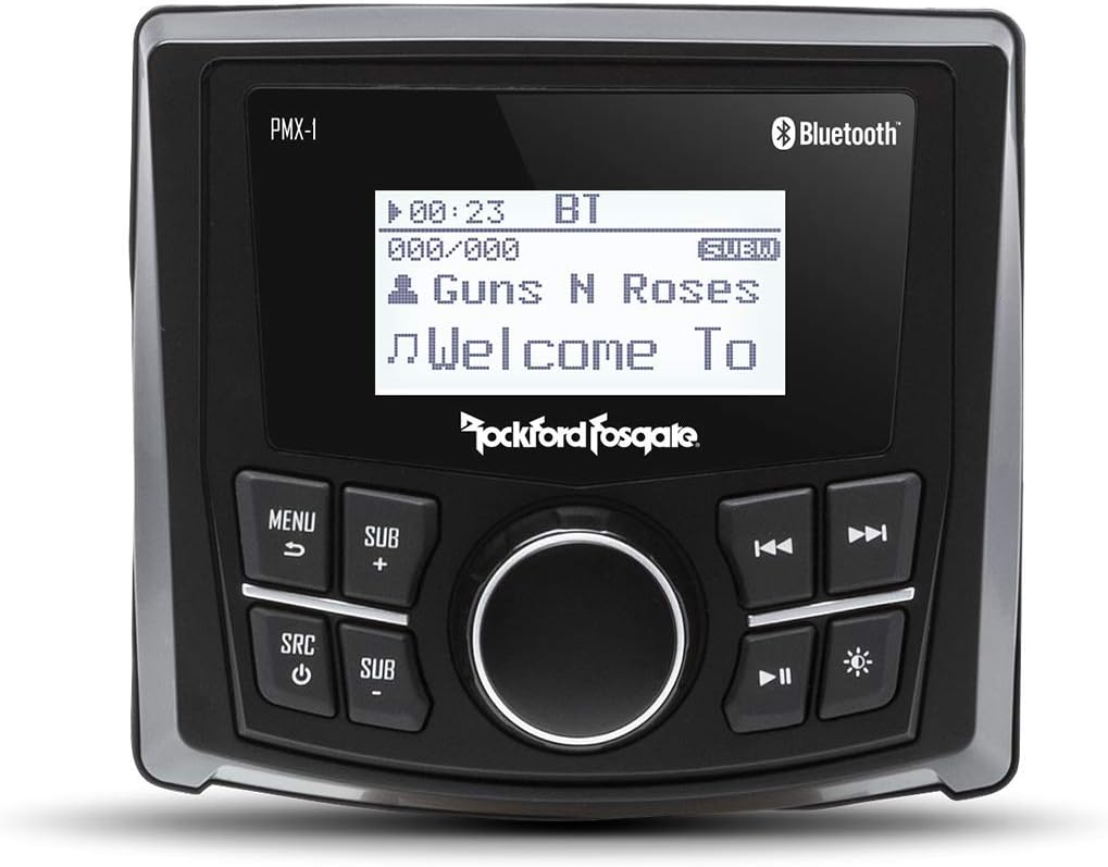 Rockford Fosgate Punch Marine PMX-1 Digital Media Receiver with 2.3