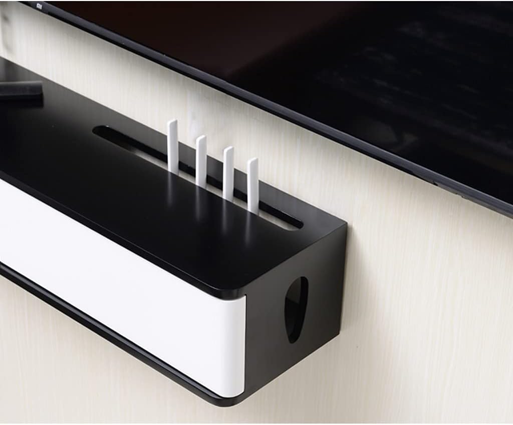 Corner Ledge Wall Shelf,Router Storage Box WiFi Router Box,WiFi Router Shelf Wall Mount Bracket TV Box Set-Top Box,Floating Shelf for TV Components,WiFi Router Storage Cabinet Wire Socket Or