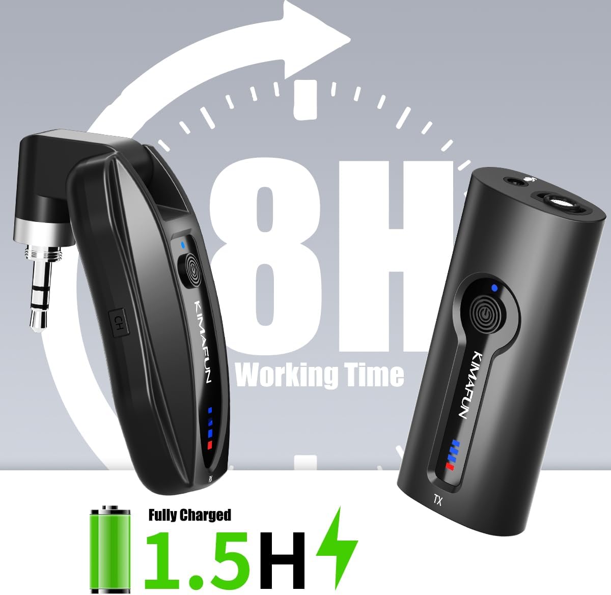 KIMAFUN Wireless Lavalier Microphone System, Wireless 2.4GHz Lapel Mics Handheld Mic 2 in 1 for Teaching, Teachers, Speech, Tour Guiding, Speaker, Amplifier, PA System, Broadcast, KM-G70(1TX1RX)