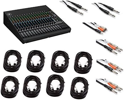 Mackie 1604VLZ4 16 Channel Mixer w/ XLR Cables, TS Cables, RCA, Insert Cables Bundle