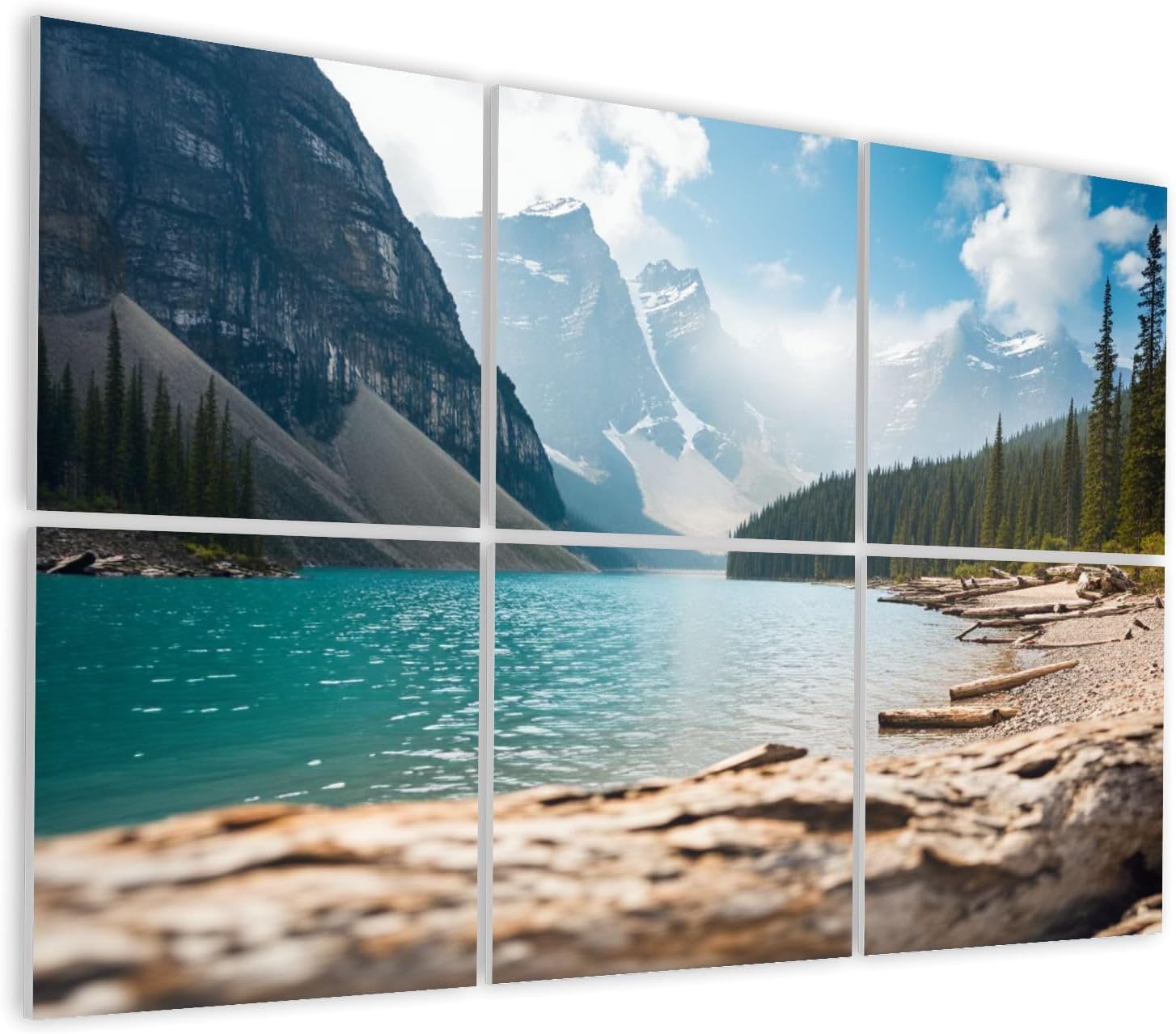 6 Pack Art Acoustic Panels Self Adhesive Moraine Lake Banff National Park Canada Decorative Soundproof Wall Panels Sound Absorbing Panel 48