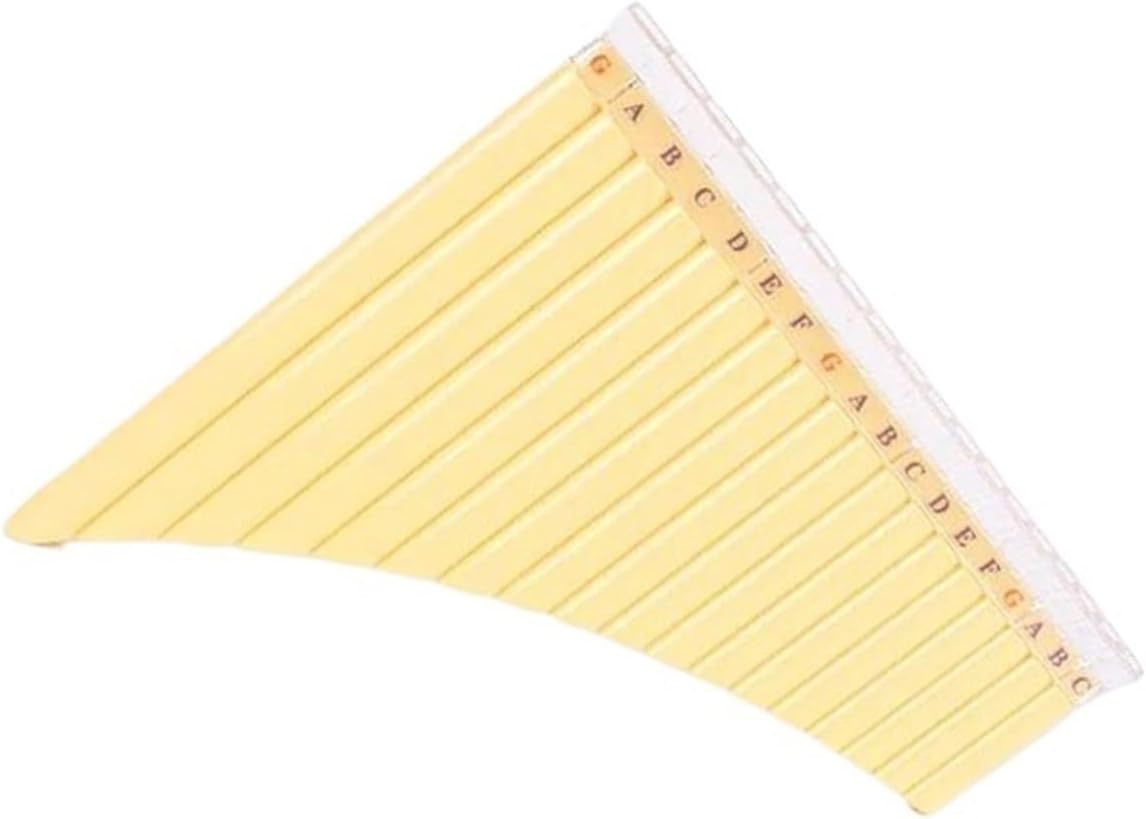 18 Pipes Pan Flute Professiona Traditional Instrument Chinese Musical Instrument A Key Flute Wind Accesories (Color : Yellow)