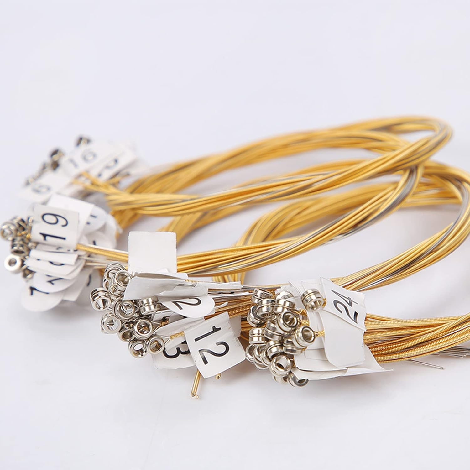 Lyre Harp A Sets of 10/16/19/21/24 Strings Replacement Metal String for Lyre Harp, Brighter and More Durable (Color : 24 String Set+String Nails+Wrench)