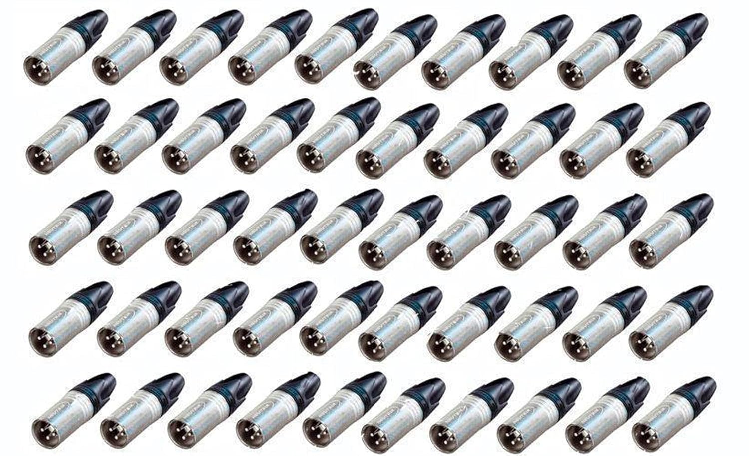 (50 Pack) NEUTRIK NC3MXX 3-Pin XLR Male Cable Mount Connector - Nickel Shell