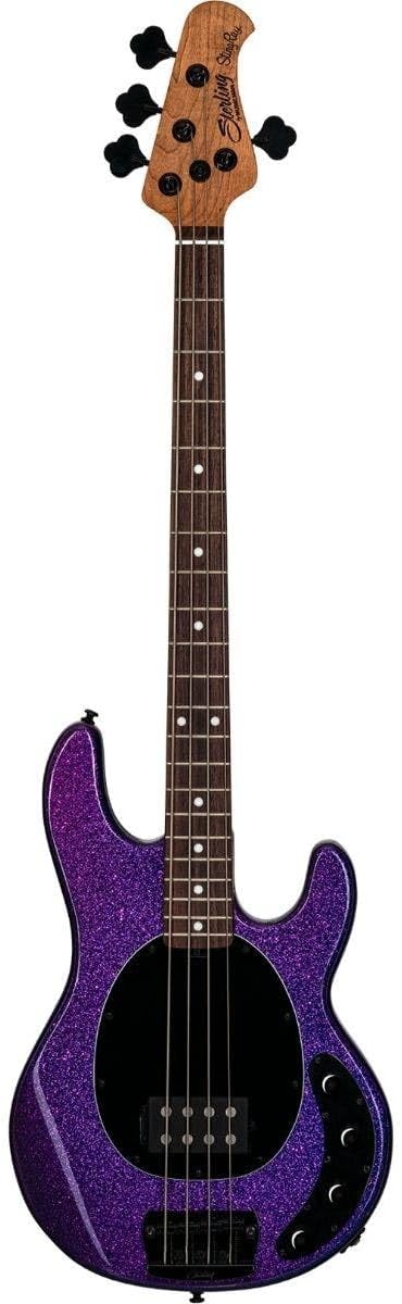 Sterling by Music Man 4 String Bass Guitar, Right, Purple Sparkle (RAY34-PSK-R2)