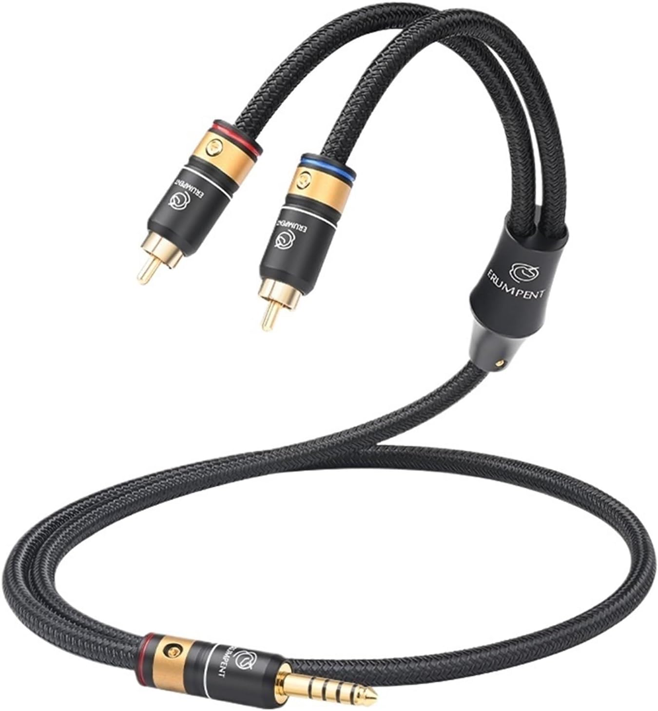 Hi-end 6N OCC HiFi 4.4mm to 2RCA Audio Cable for DAC Mixer Amplifier Gold Plated Plug Balanced 4.4mm Male to 2RCA Male Cable(5m)