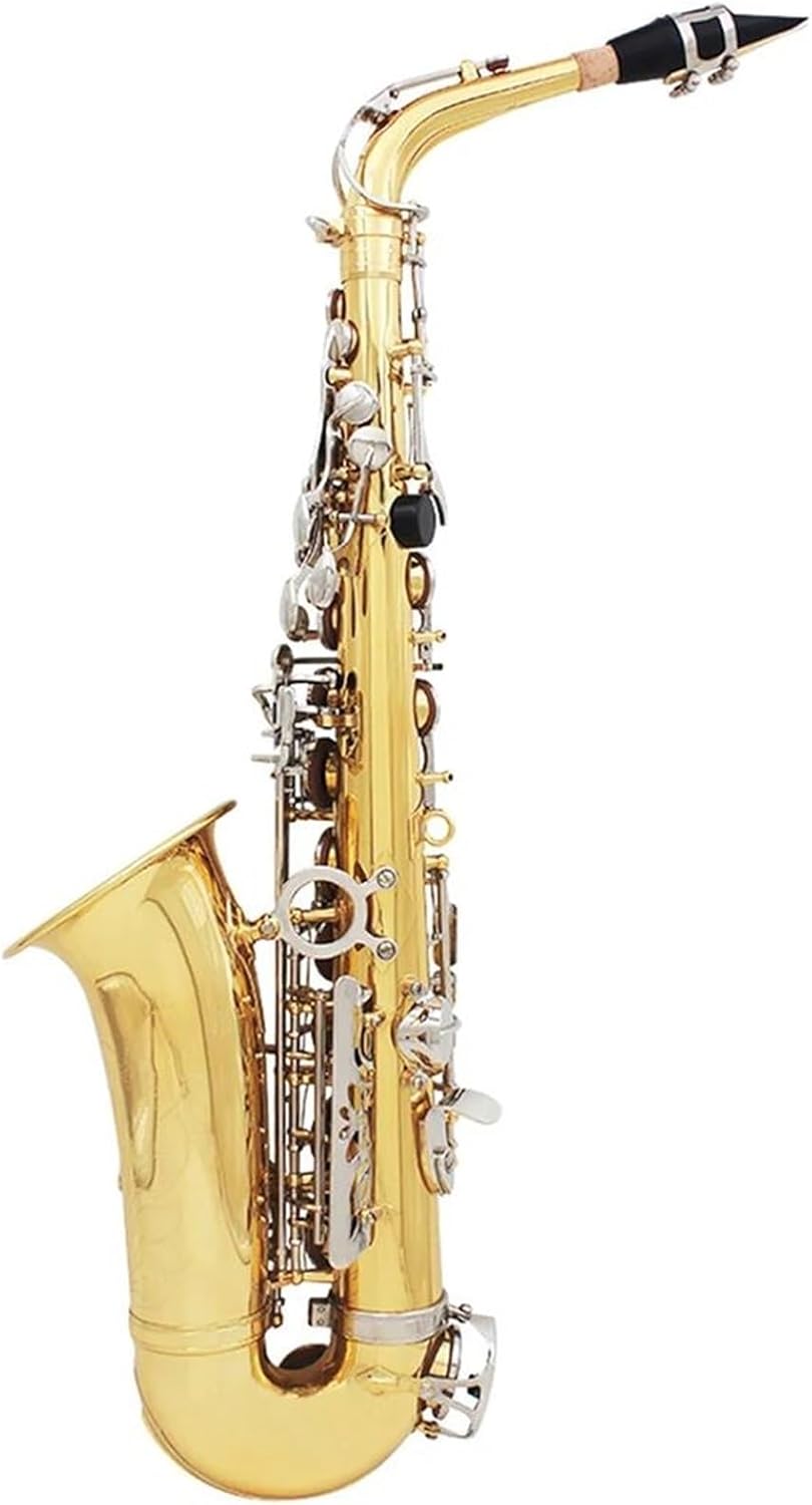 Eb Alto Saxophone Electrophoretic Gold E Flat Sax Musical Woodwind Instrument With Leather Case Mouthpiece Reeds