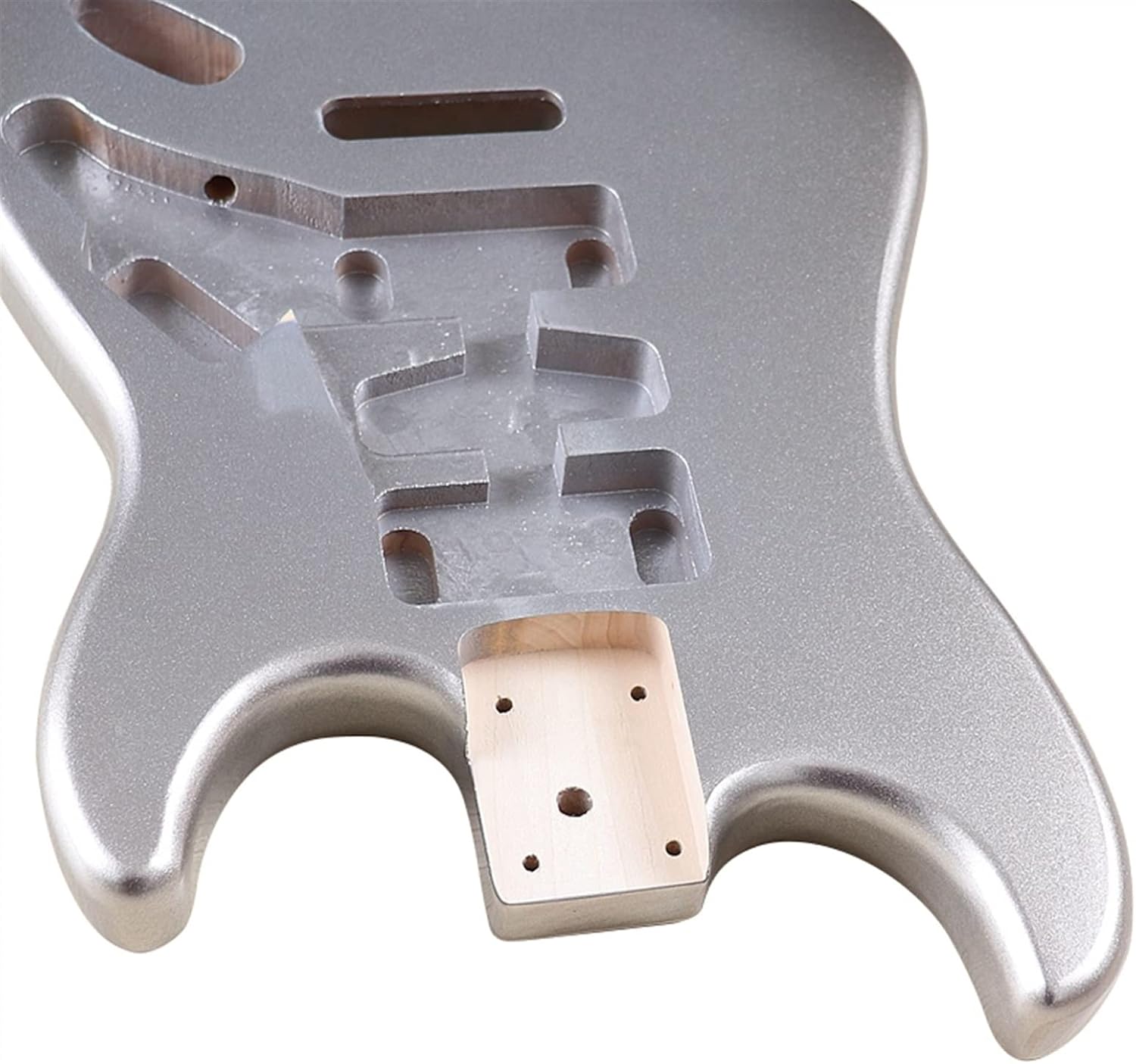 Poplar Wood Electric Guitar Body Guitar Body Metallic Silver Color Electric Guitar Barrel Unfinished Guitar Body (Color : 2)