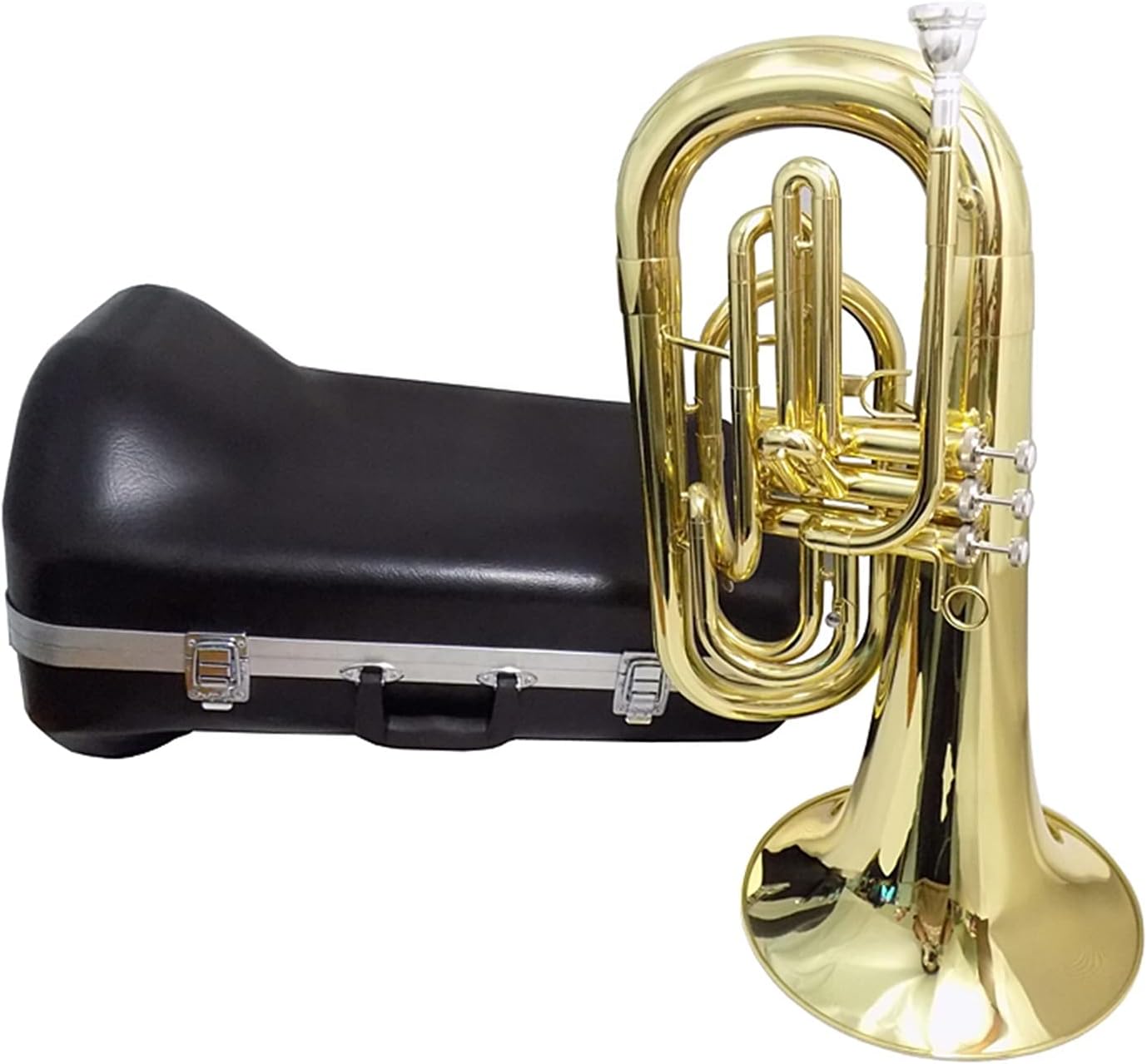 Bb Marching Euphonium Musical Instruments with Case and Mouthpiece Yellow Brass Body Lacquer Finishes Student Euphonium