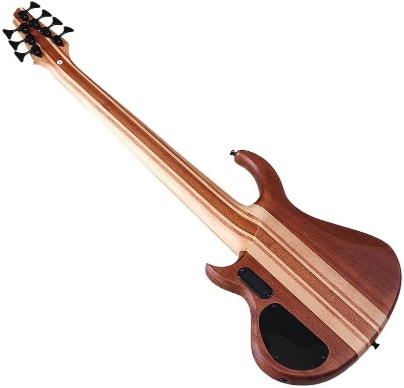 Neck-Through Active 7-String Electric Bass Guitar, 43-Inch Black Matte Finish, Tree Burl Top,Solid Okoume Body,24 Frets