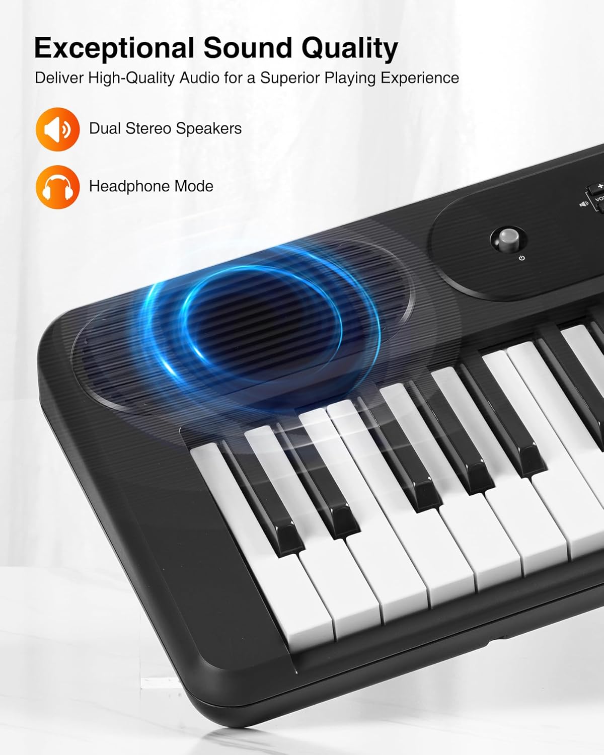 LEKATO 61 Keys Piano Keyboard, Electric Piano with Lighted Keys, 2 Teaching Modes, 300 Timbres & Rhythms, 50 Demo Songs, Vibrato, Synthesis, LED Display and Music Rest, Musician Gift for Beginners