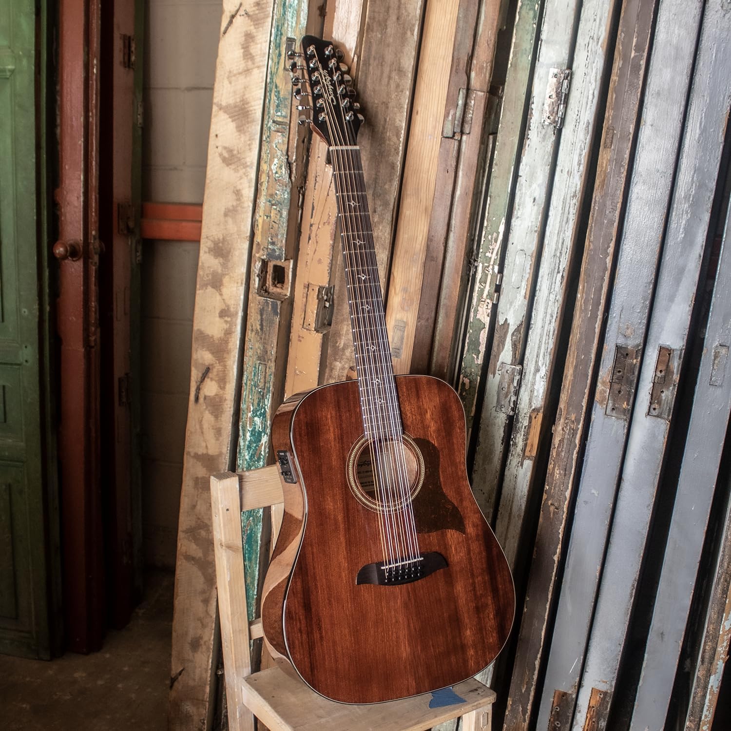 Sawtooth Mahogany Series 12-String Solid Mahogany Top Acoustic-Electric Dreadnought Guitar Right-Handed