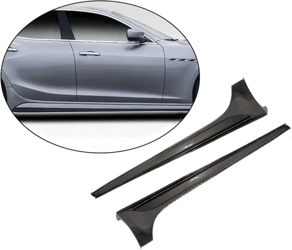WASHLA Carbon Fiber Car Side Skirt for Maserati Ghibli 2014-2018, Side Skirt Extension Splitter Diffuser Side Skirts Extension Rocker Panel Splitter Lip, WASHLA-8912568162088