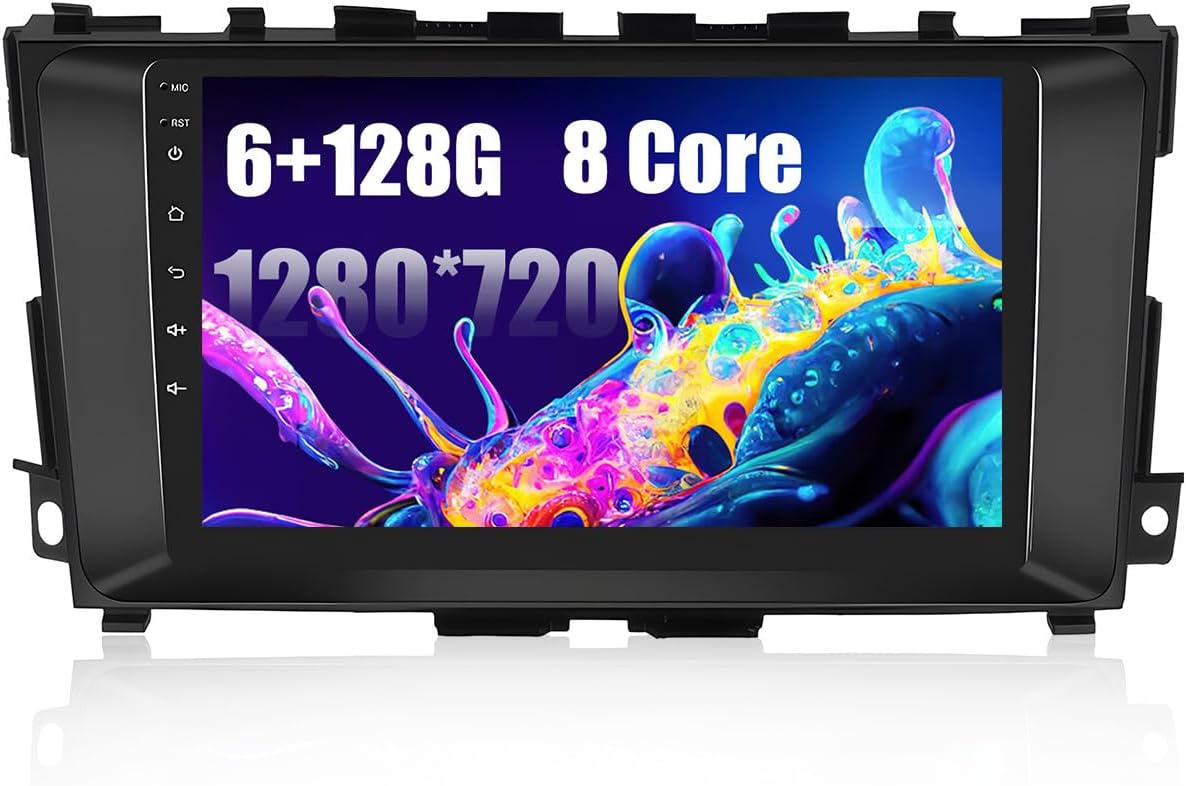 [8 Cores 6+128G] Radio for Nissan Altima 2013-2018, 9 Inch 1280 * 720 Touch Screen for Altima Car Stereo with Wireless Carplay Android Auto, Bluetooth 5.0, DSP, 32 EQ, GPS Navi, 5G WiFi, Backup Cam