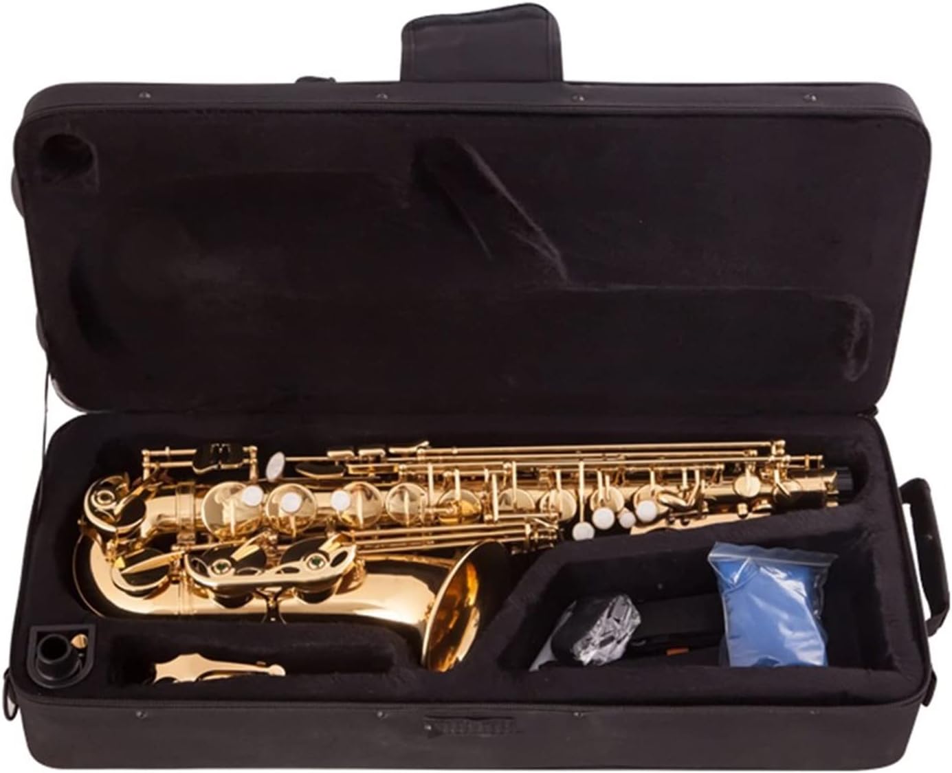 EB Alto Saxophone Brass Gold Lacquer E-Flat Sax Woodwind Instrument with Accessories