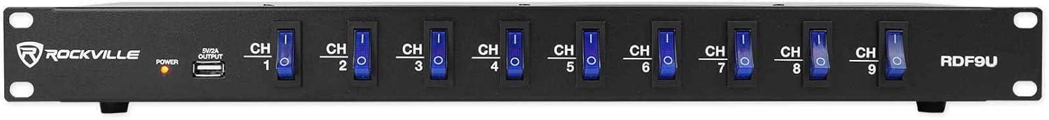 Audiosavings Bundle: (1) Mackie ProFX10v3+ 10-Channel Analog Mixer w/Enhanced FX Bundle with Rockville RDF9U 1U 15A Rack Mount DJ Pro Audio Power Supply Strip w/USB Charging(2 Items)