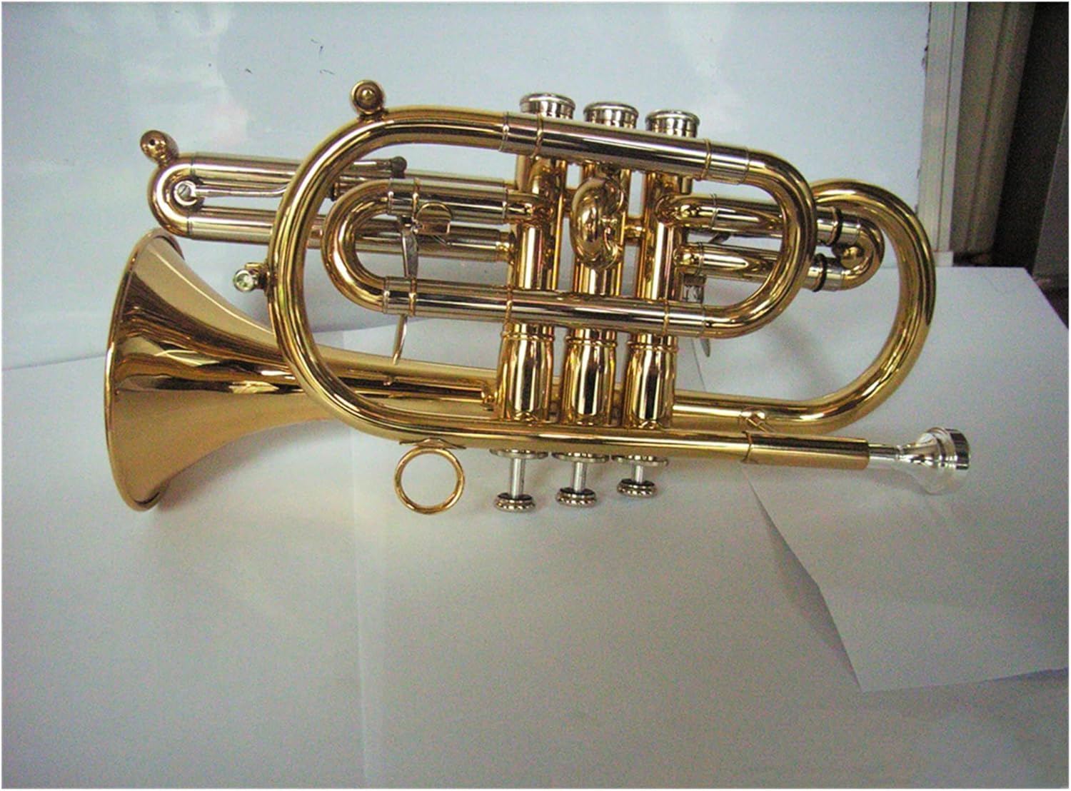 FLFL Student Trumpet Brass Body Gold Lacquer Finish Standard Bb Cornet
