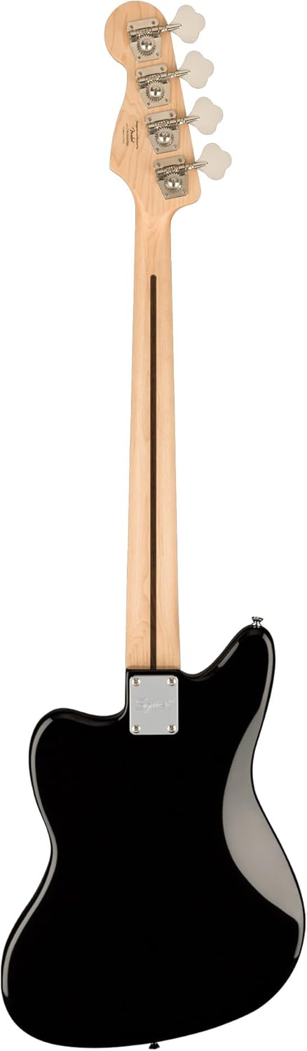 Fender Squier Affinity Jaguar Bass H - Black Bundle with Rumble 15 Amplifier, Instrument Cable, Gig Bag, Tuner, Strap, and Austin Bazaar Instructional DVD