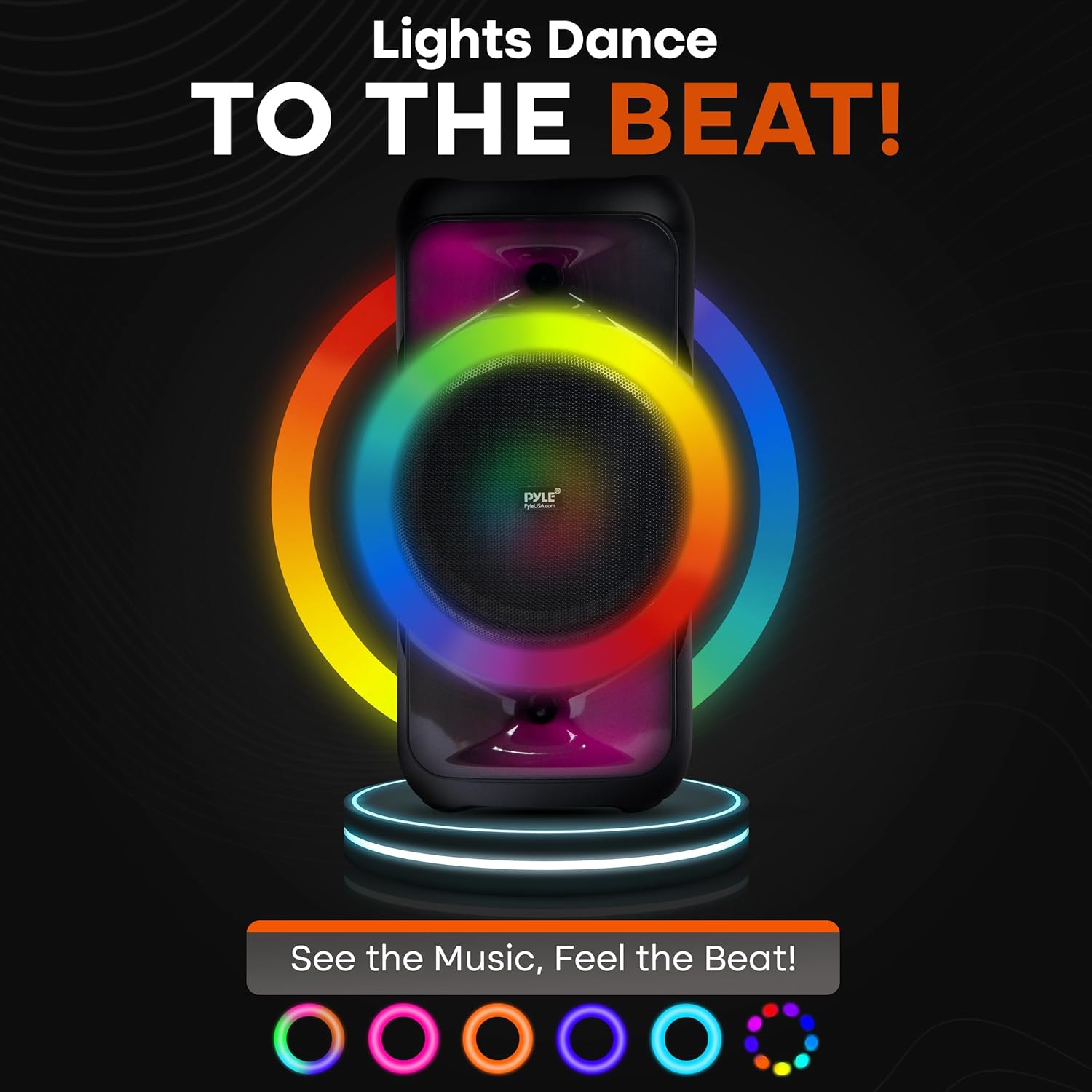 Pyle Audio Large Bluetooth Party Speaker - Big Bluetooth Speaker with True Wireless Stereo System - Enjoy Powerful Bass and Clear Treble - Portable Karoke Big Speaker - PPHP1979-160W