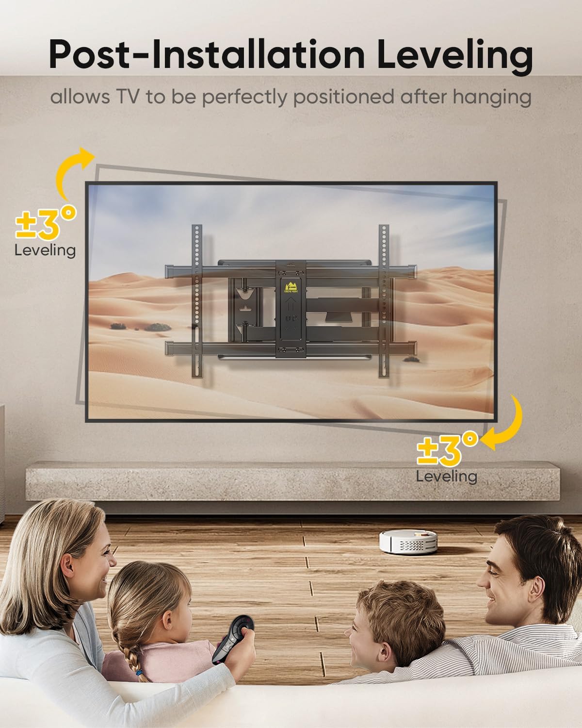 FORGING MOUNT Long Arm TV Mount for Most 37-75 Inch TVs, 30 Inch Long Extension Arm Corner TV Wall Mount, Full Motion Wall Mount Swivel, Tilt, Articulating VESA 600X400mm,Holds up to 100lbs