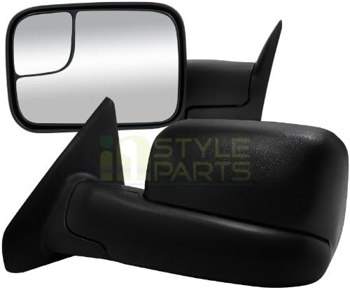 Spec-D Tuning RMX-RAM02-M-FS Dodge Ram 1500 Black Manual Towing Side Mirrors