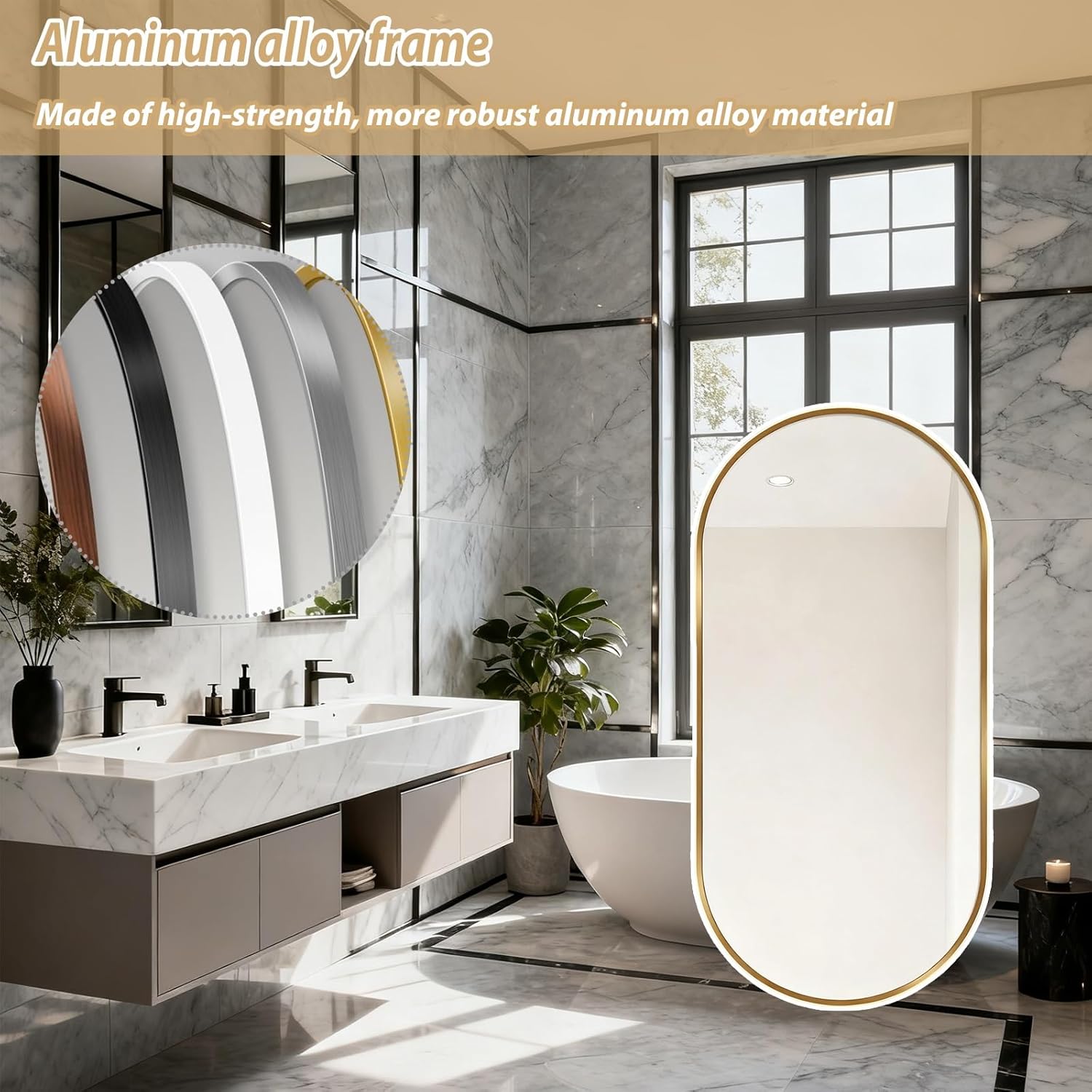 Wall Mount Corner Mirror Rotating Tilting Mirror with Extendable Arm and Metal Frame Vertical & Horizontal for Living Room Dressing Room Bedroom(Walnut,50 * 100cm/19 * 39in)