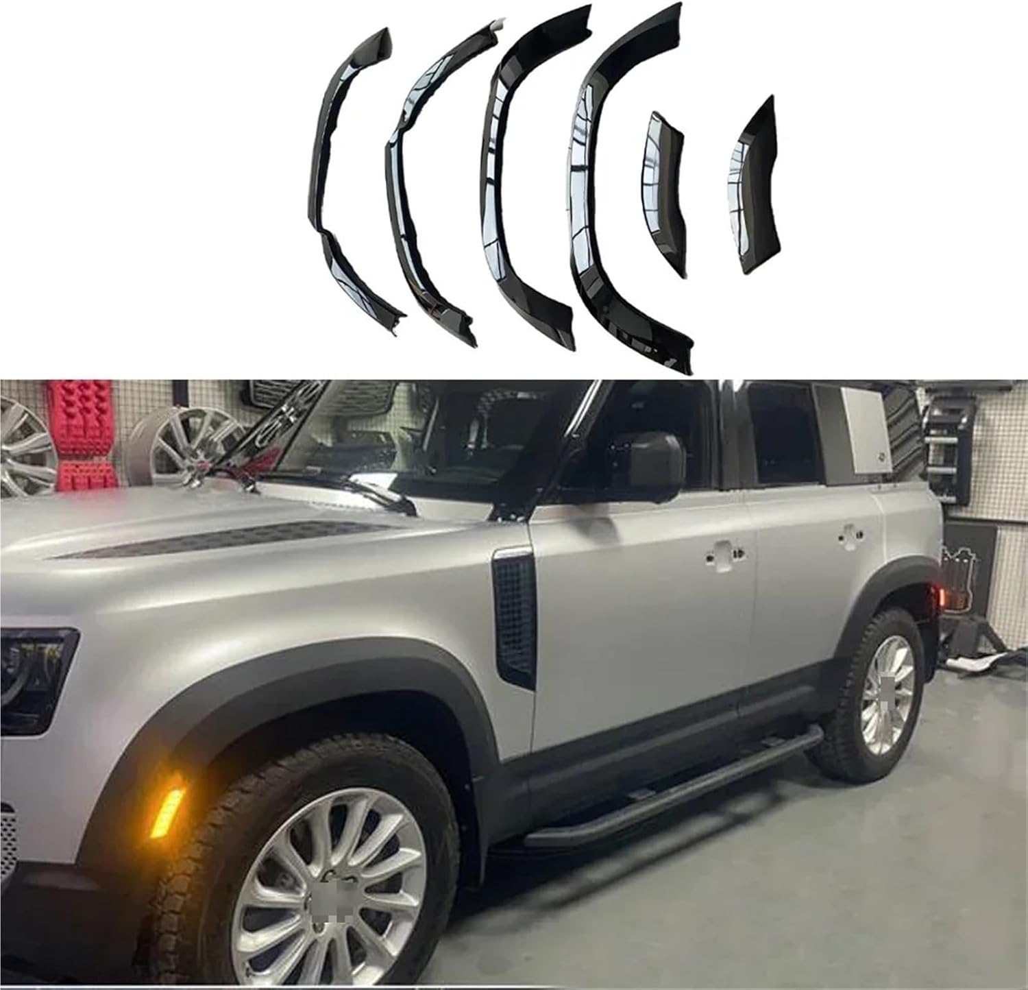 Wide Wheels Tires Accessories Car Accessories Black Wheel Arch With Led Light Compatible For Land Rover Defender 2020 2022 2023 Car Fender