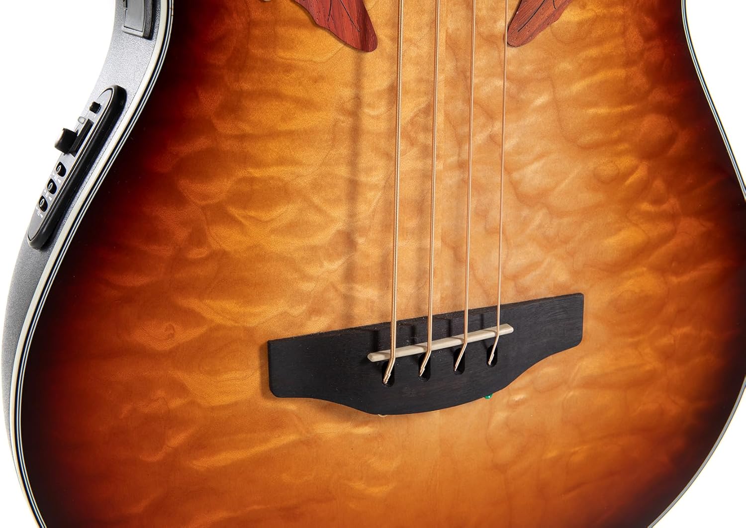 Ovation Celebrity Elite Plus Bass CEB44X-7C Mid-depth Acoustic-Electric - Cognac Burst