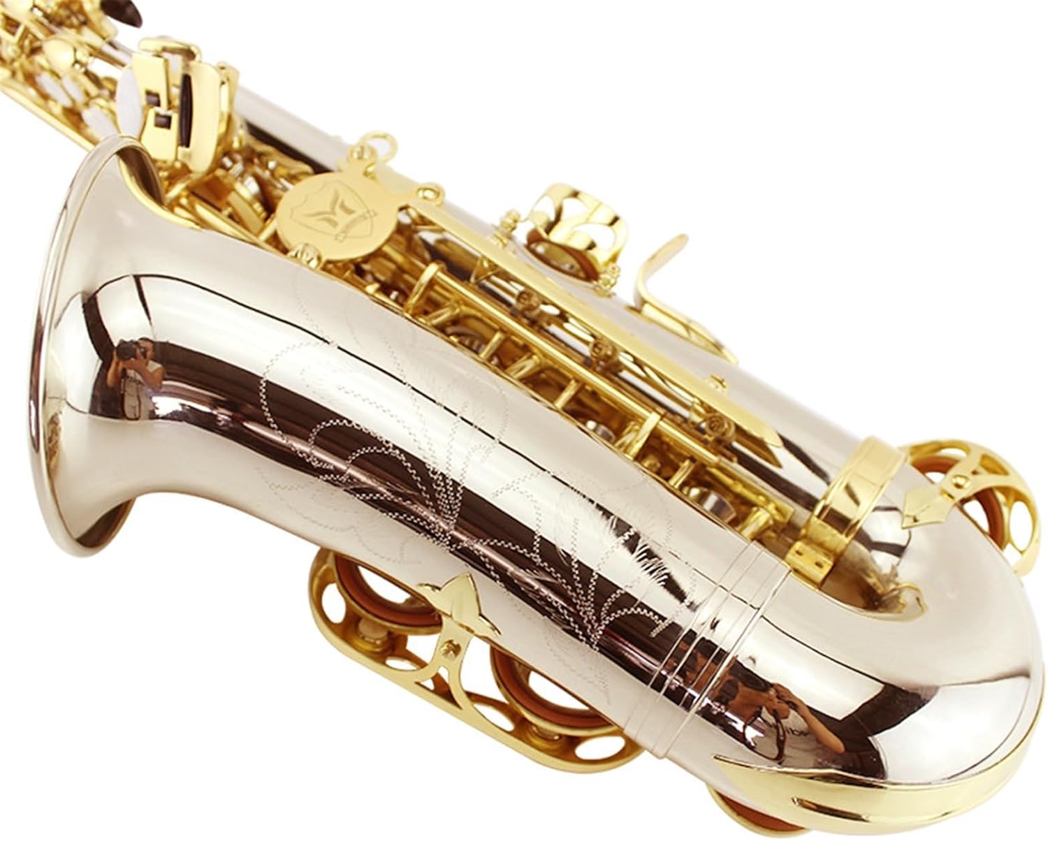 White Copper Body Gold Key Saxophone Wind Instrument E Flat Alto Professional Performance Beginner Level