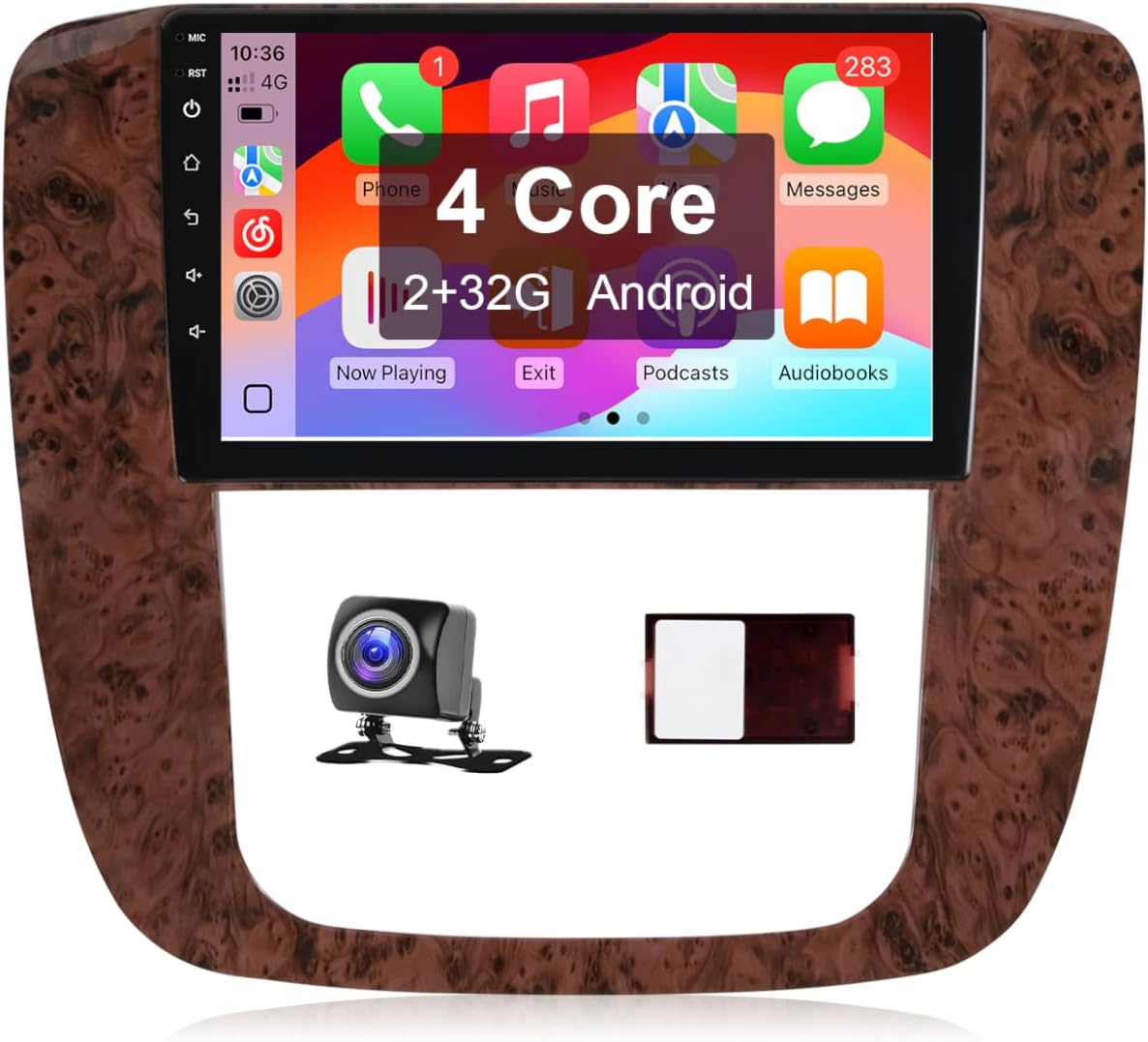 Leadfan Car Radio for Chevy Silverado Tahoe Suburban GMC Yukon 2007-2012 Stereo Replacement Compatible with Wireless Apple CarPlay Android Auto, 9'' Touchscreen Bluetooth WiFi GPS Backup Camera MIC