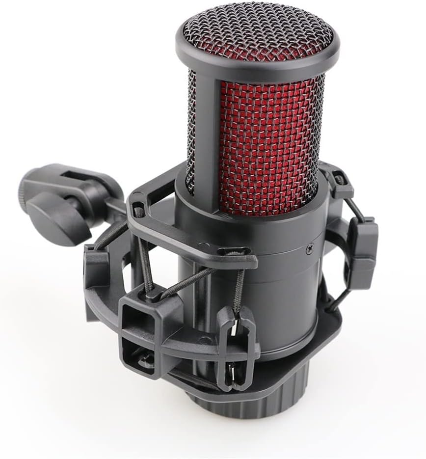 Professional Metal Condenser Microphone Sound Card Phantom Power Game Studio Microphone Computer Recording