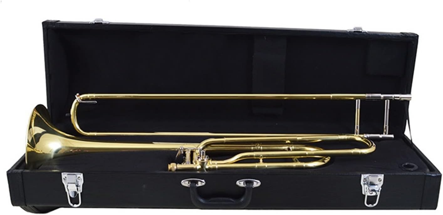 TSTS B Flat and F Tenor Trombone Musical Instrument Suitable for Brass Band Beginner Trombone