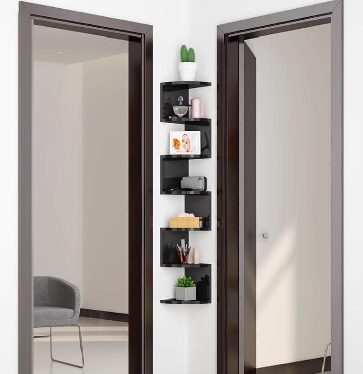 Corner Display Rack Corner Shelf Stand 7-Tier Corner Shelf Wall Mount Floating Shelves Wall Corner Shelves For Bedroom Living Room Bathroom Kitchen Office Corner Shelves Corner Storage Shelf(A)