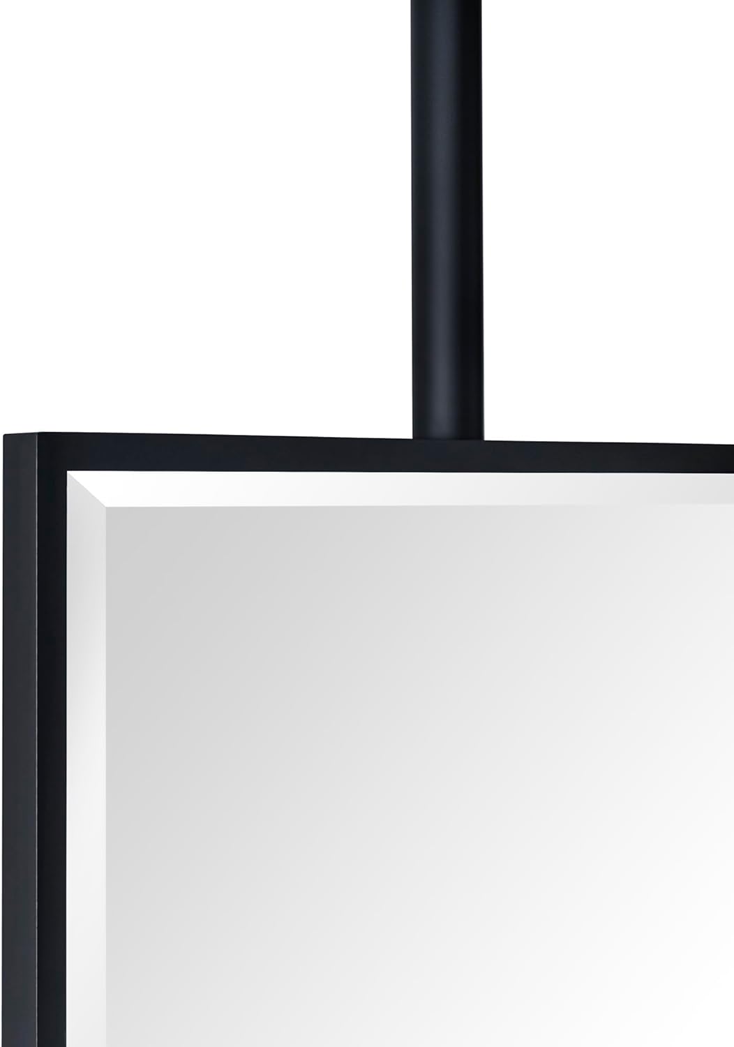 TEHOME Ceiling Mount Mirrors for bathrooms Suspend Black Metal Framed Rectangle ceil Mount Mirror for a Window Vanity with Adjustable Hanging Rod, Mirror Measures 20x30''