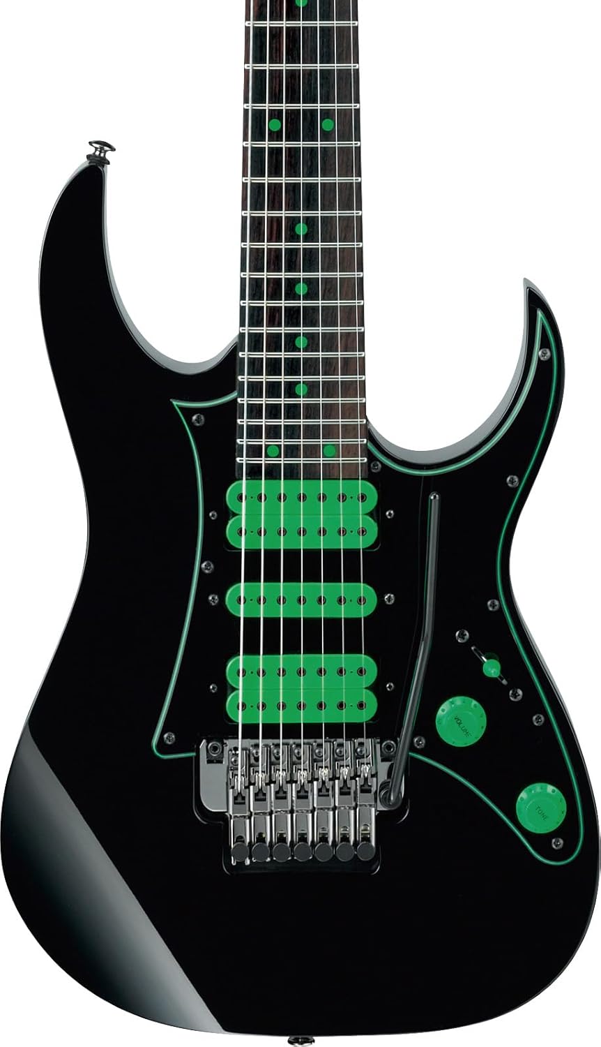 Ibanez UV70P UV Steve Vai Electric Guitar - Black Bundle with Gig Bag, Tuner, Cable, Picks, Austin Bazaar Instructional DVD, and Polishing Cloth