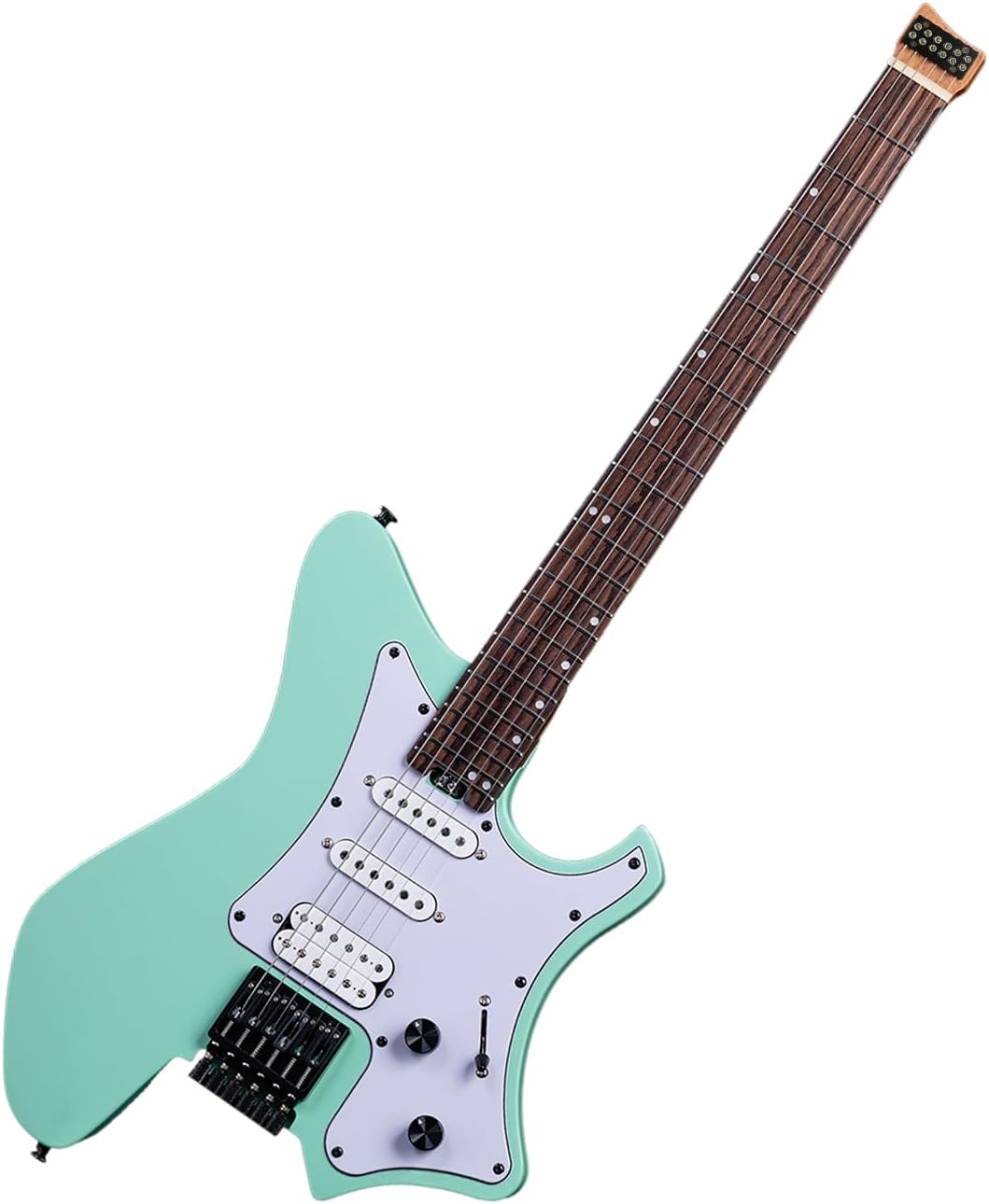 EART GW2P-SE Headless Electric Guitar, Solid Electric Guitar,Carbon-Roasted Hard Maple Neck Fully Adjustable Bridge, Satin Finish