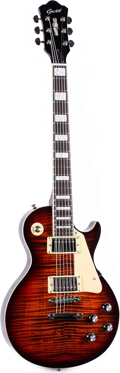 Grote Electric Guitar Solid Body LPYS-006 Maple Neck, Stainless Steel Frets, Ideal for All Levels, with Gigbag(VS)