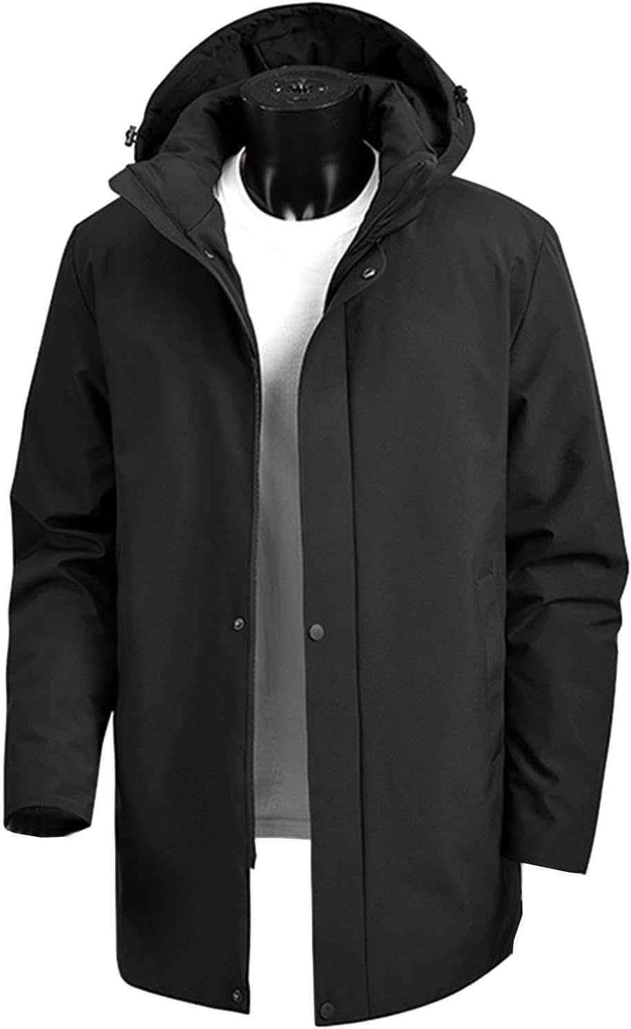 Mens Winter Coats Long Warm Jacket with Hood Casual Quilted Puffer Parka Windproof Jackets Outerwear with Pockets