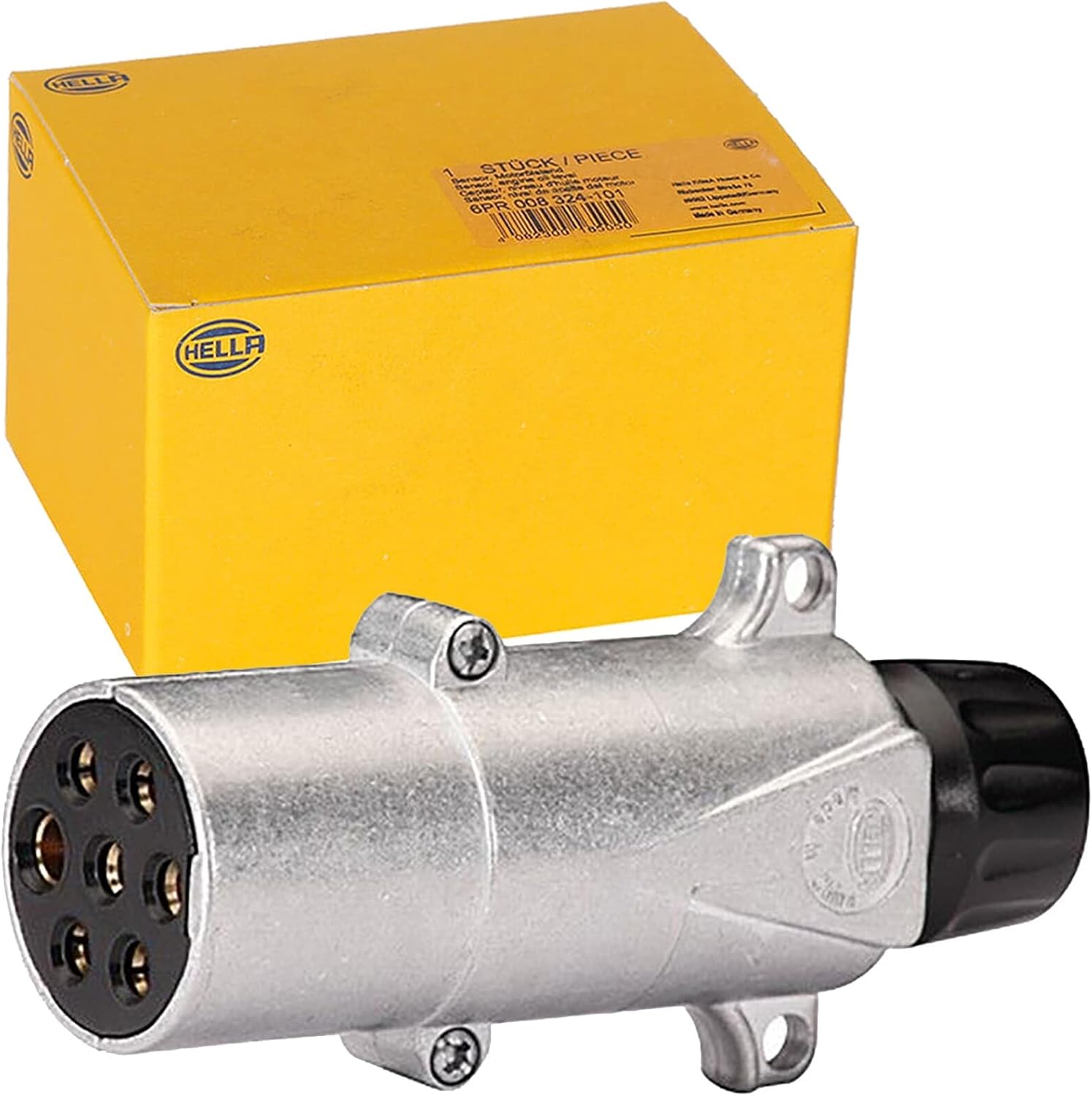 Hella 003831001 Plug, 7 Pin, Din/Iso 1185 Screw Contact, Metal